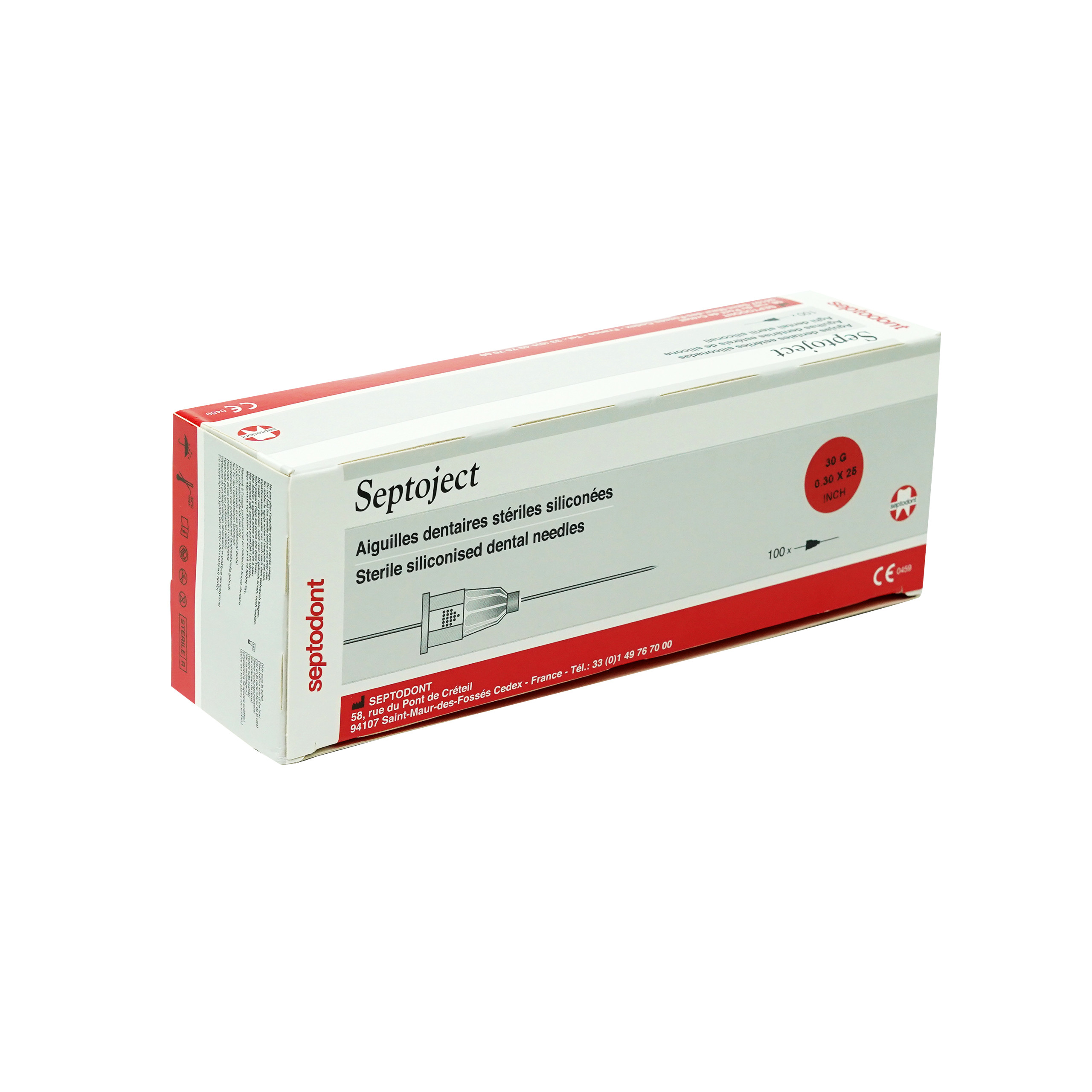 Septodont Septoject Needle For Cartridge 30g X 25mm Red Box